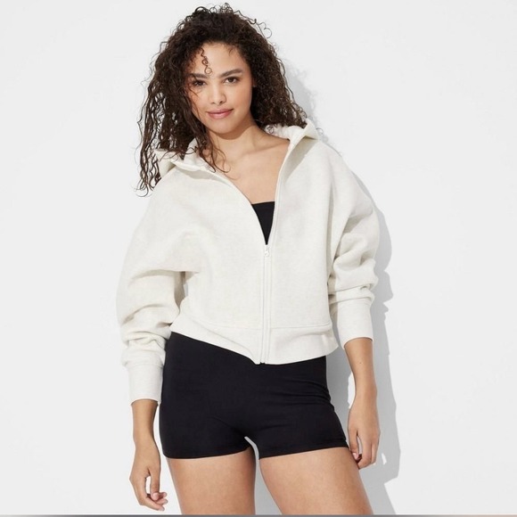 wild fable Tops - Wild Fable Light Gray Zip Up Hoodie Women XL Casual Loungewear Sweatshirt